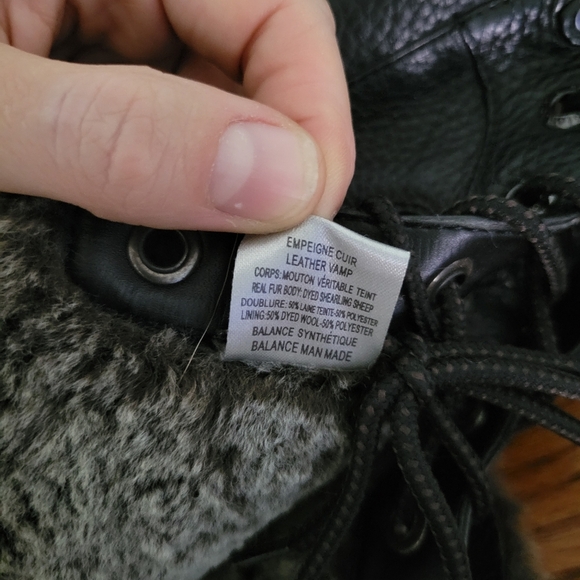 Blondo Black Brown Leather & Wool Boots Lace-up Waterproof Women 10W - Picture 7 of 8